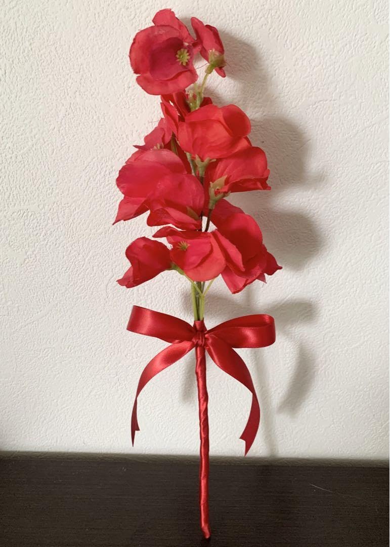 花　アートフラワーブーケ　赤いスイトピー　プレゼント　パーティー 花 アートフラワーブーケ 赤いスイトピー プレゼント パーティー